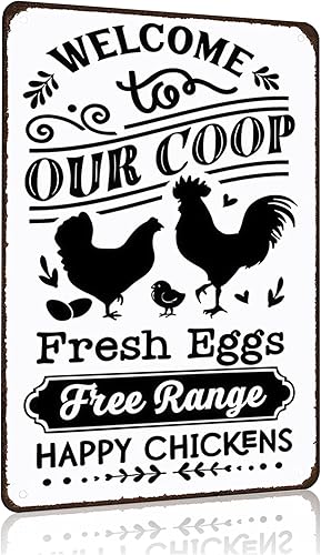 Miniatura 13 de Cartel divertido de pollo con texto en inglés "Chicken Raising Jesus Praising", letrero de lata vintage para el hogar, granja, gallinero, cocina,