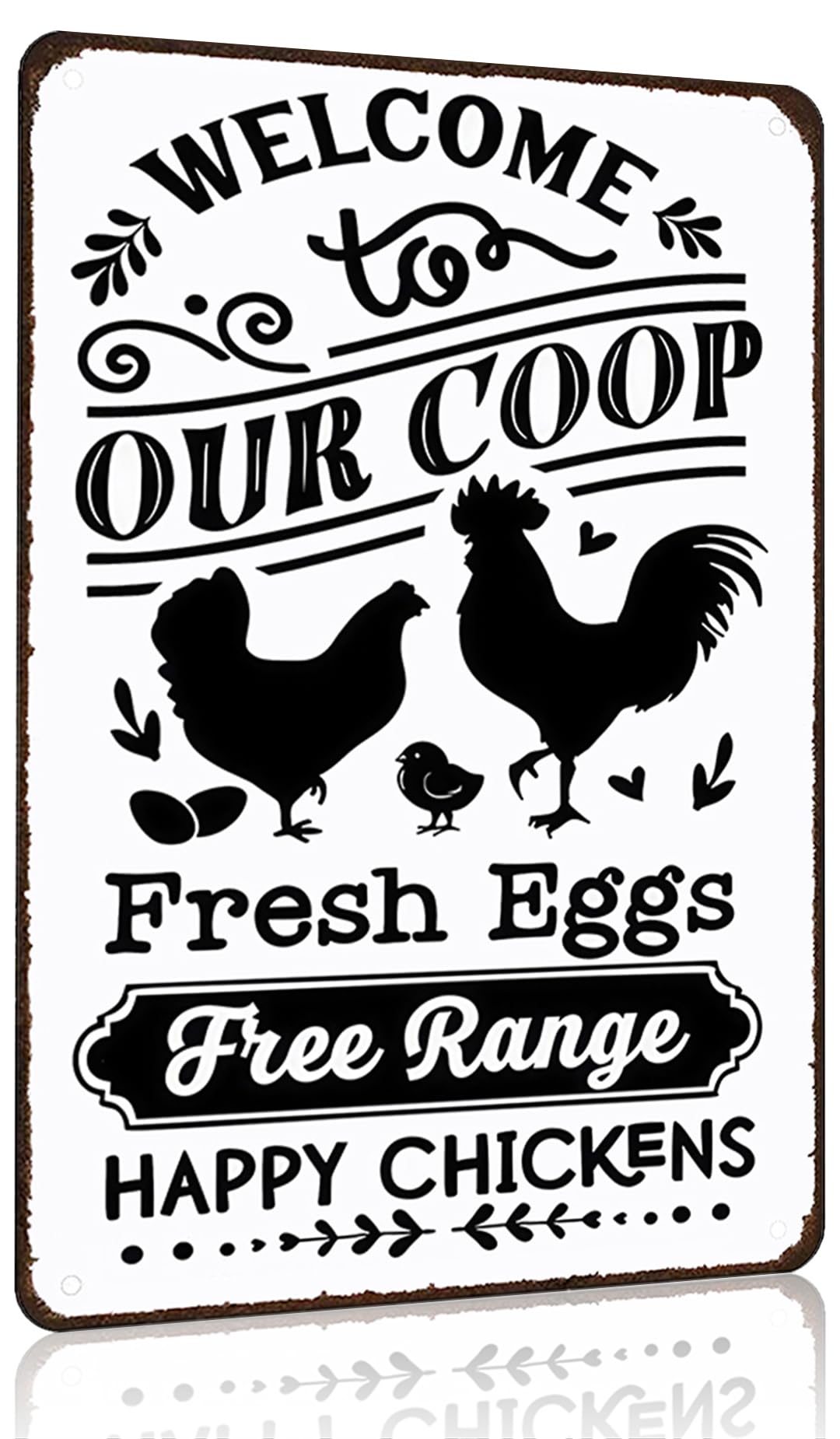Kwqdozf As Pic Funny Chicken Gifts Welcome To Our Coop Tin Sign For Home Farm Chicken Coop