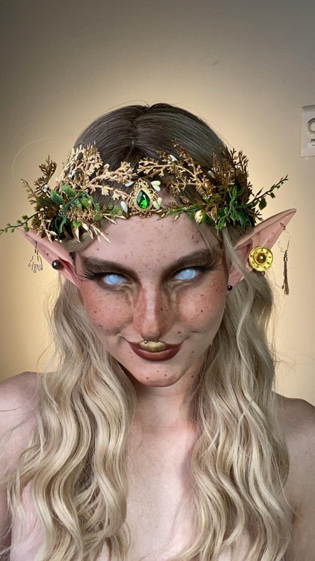 Amazon.com : MOSTORY Handmade Woodland Fairy Crown Elf  display picture 2