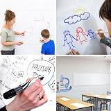 FENTIS Tableau Blanc Sticker Tableau Adhésive et Amovible Autocollant Mural de Décalque de Coller Décoller Whiteboard DIY Pour Ecole Bureau 44x200cm - 7