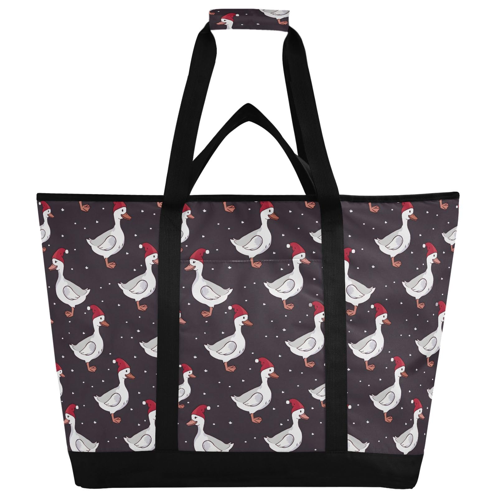 Christmas Ducks - Bolsa térmica térmica reutilizable con cremallera, bolsa térmica grande portátil para viajes o camping
