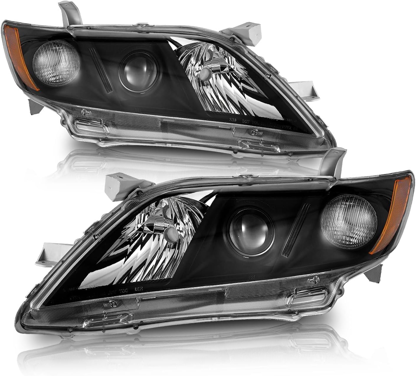 WEELMOTO Halogen Headlights for 2007-2009 Toyota Camry(Exclude Hybird)