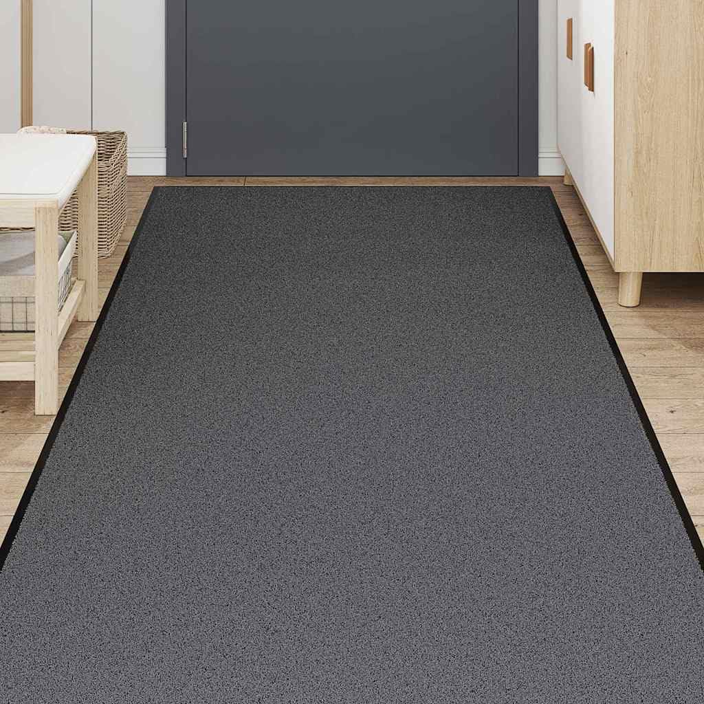 Felpudo antracita 115 x 300 cm con parte trasera de PVC antideslizante, polipropileno resistente, absorción de suciedad y agua, ideal para entrada, pasillo, terraza, interior y exterior
