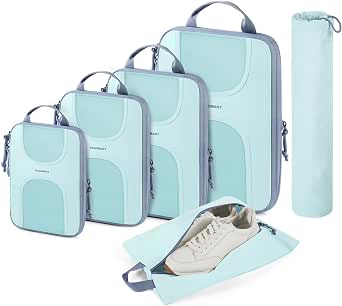 BAGSMART 6-Piece Compression Packing Cubes Travel Luggage Organizer Set