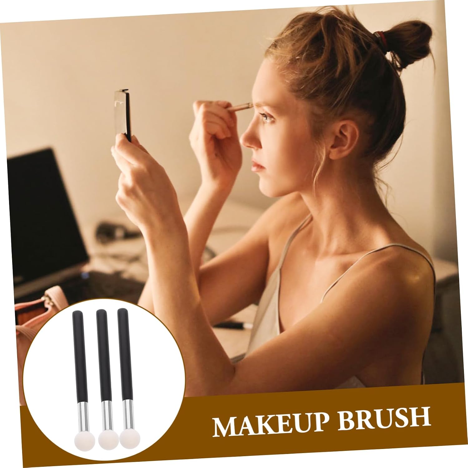 6pcs Round Head Concealer Sponge Brush for under Eye Makeup for Liquid Application for Professionals and Beginners