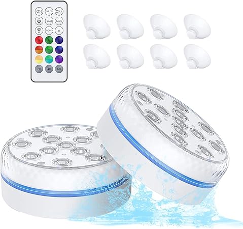 Image 13LED Diving Light,6-Color Remote Control Swimming Pool Lamp,USB Magnetic Submersible LED Lights,IP68 Underwater Light RF-Remote Control for Hot Tub Pond Pool Fountain Aquarium Vase (1/2 Pack) Image 13LED Diving Light,6-Color Remote Control Swimming Pool Lamp,USB Magnetic Submersible LED Lights,IP68 Underwater Light RF-Remote Control for Hot Tub Pond Pool Fountain Aquarium Vase (1/2 Pack)