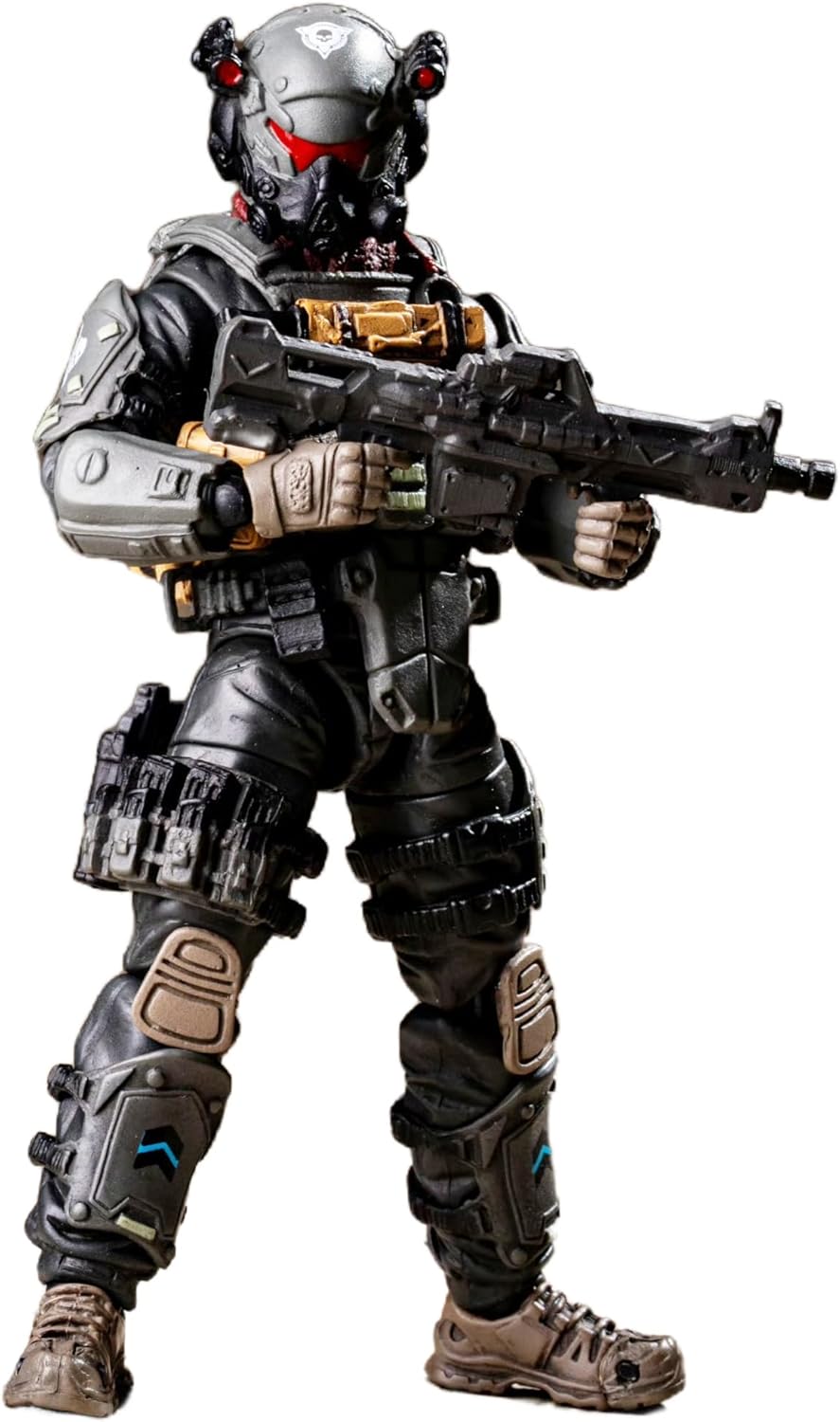 JOYTOY 1/18 Action Figures - Dark Source Stellar Scar Assault Team Darksilicon - 3'',US Army Men and SWAT Team Toy Soldiers with Military Weapons Accessories,Ages 15+