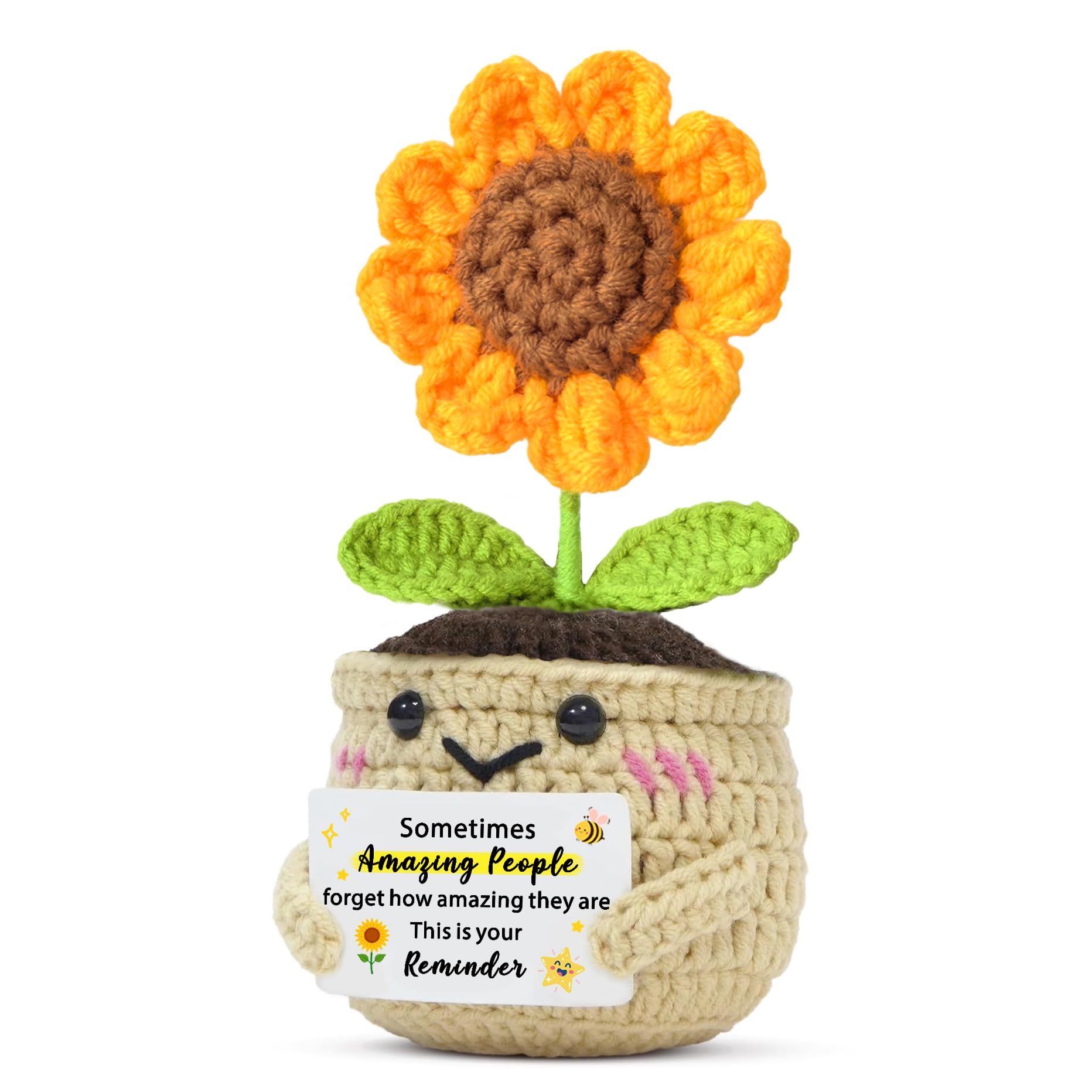 SDOFY Best Teacher Thank You Gift for Mentor Friend Teacher Leaving Gifts Handmade Crochet Sunflower Teacher Gifts Congratulations New job Gifts for Colleagues Women