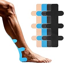 12 Pcs Kinesiology Tape for Achilles Tendon,Kinesiology Tape,Breathable Elastic Athletic Tape,Sports Tape,Waterproof Kinesiology Tape Precut Strips,Latex Free & Hypoallergenic,Mix Color