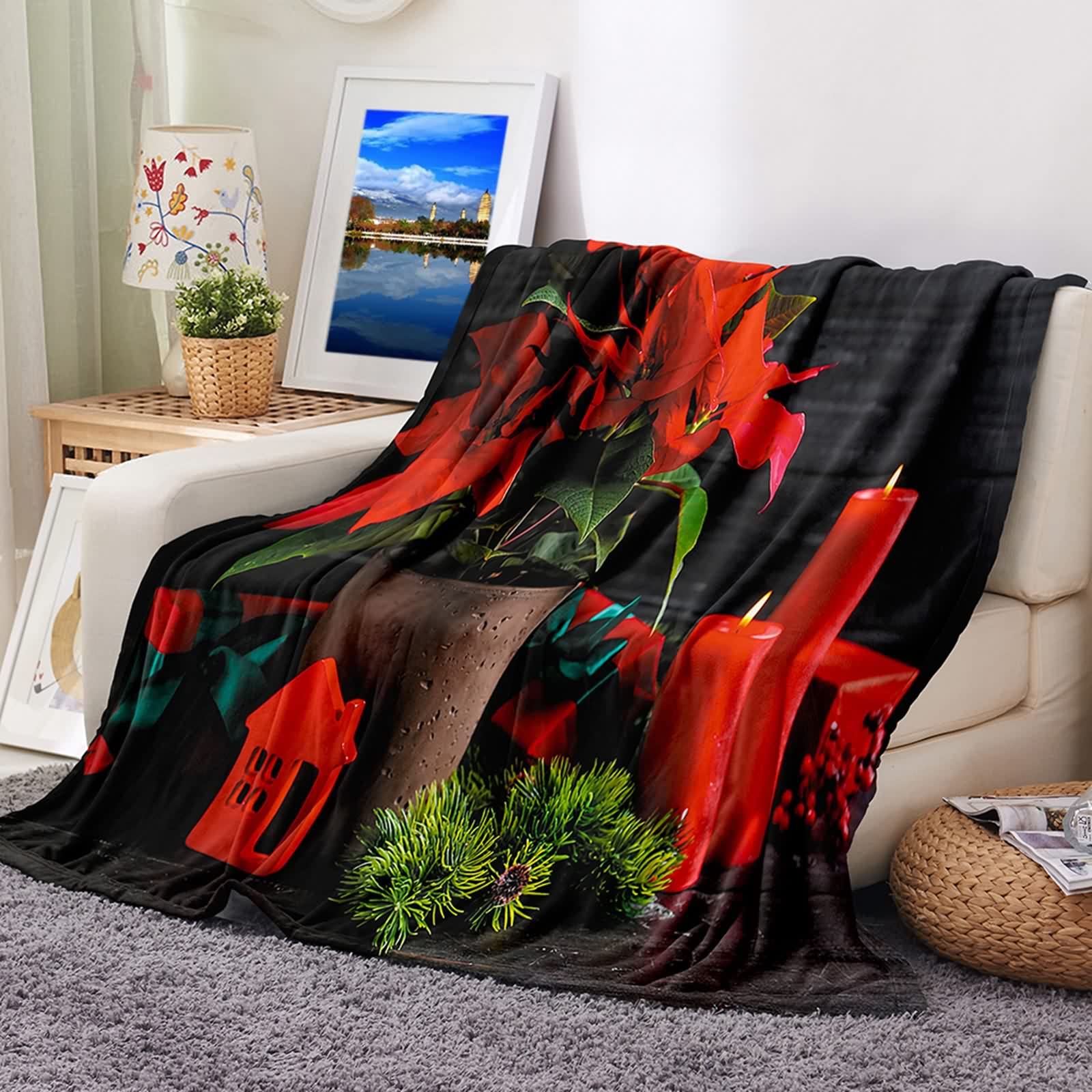 Couverture polaire flannel KnSam 100x150 plaid chaud pour la chambre