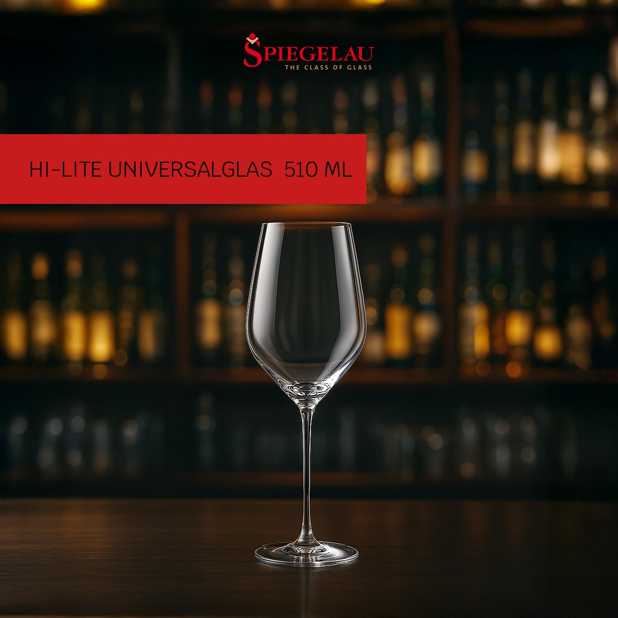 Spiegelau Copas de vino universales de 510 ml, 4 unidades, Hi-Lite, 1750471, para vino tinto y blanco, aptas para lavavajillas