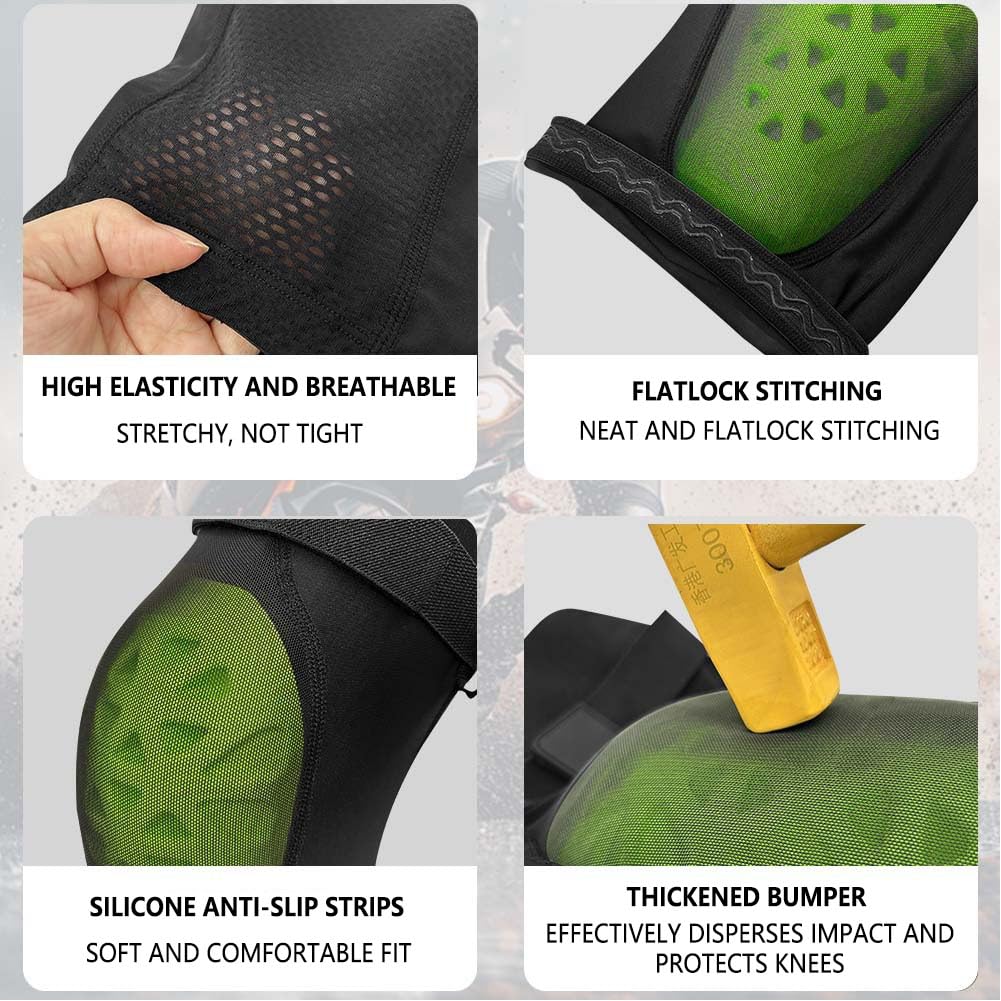 Motocross Coude Genouillères, Protège-Tibias Kit Protecteur avec Crash Pads en EVA Bande de Silicone Elasticité Réglable Elbow Brace