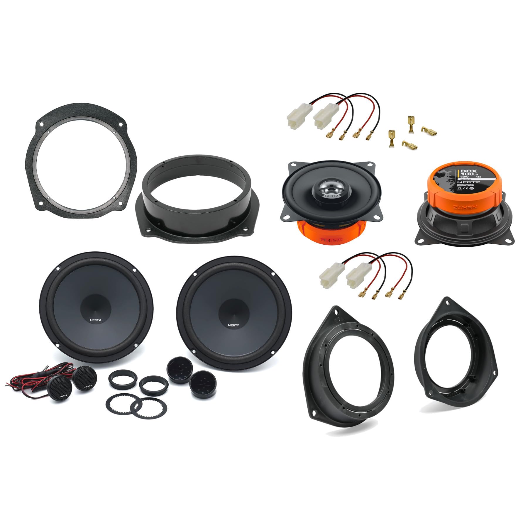 Casse Coassiali Hertz DCX 130 + Supporti Per Fiat Bravo 2007 - Altoparlanti 13 Cm Per Sportelli - Foto 9