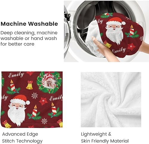 Miniatura 4 de Manta personalizada con fotos, nombre, fotos personalizadas, regalos personalizados para adultos, mamá, papá, hija, bebé, mejor amigo, tamaño Queen,