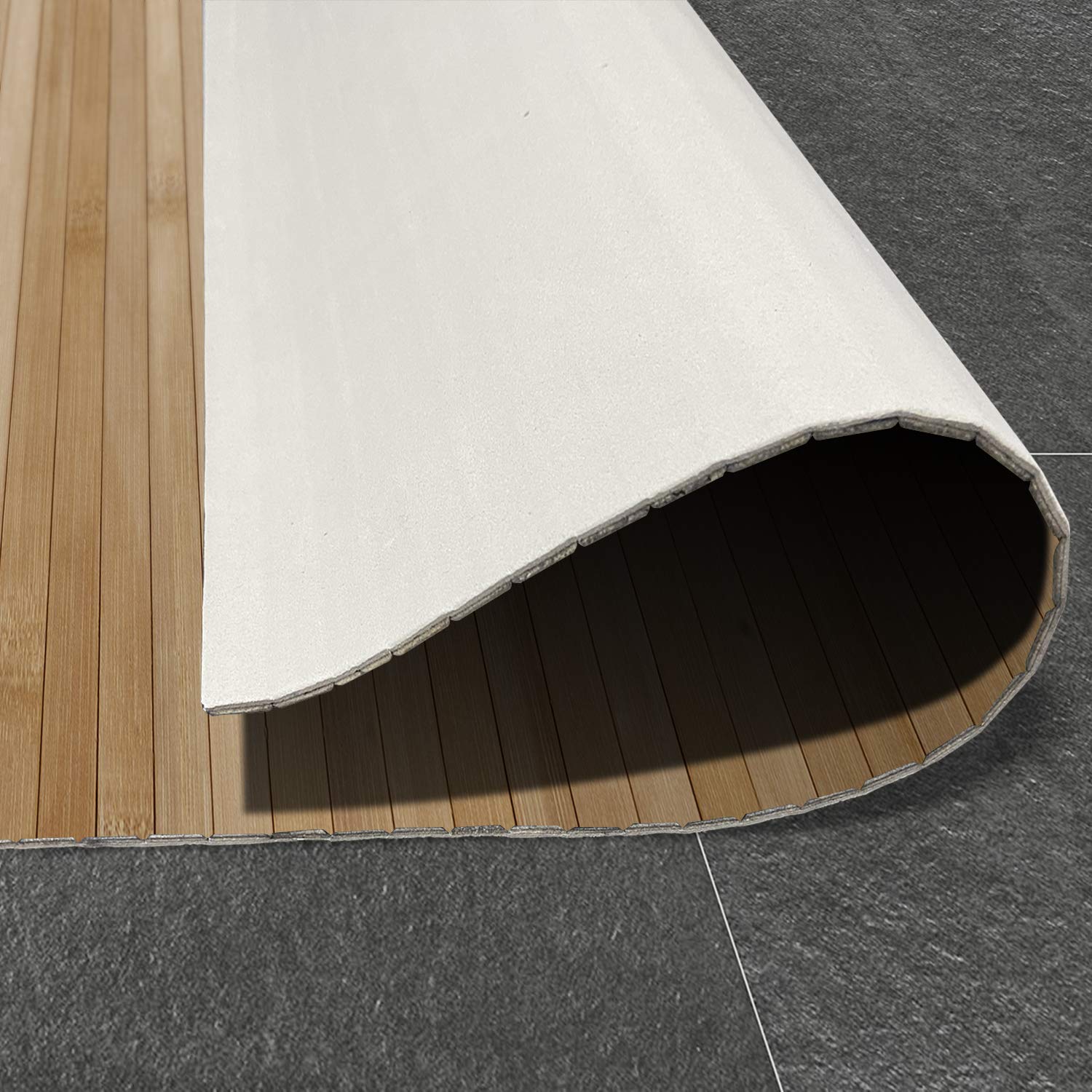STORESDECO Alfombra de bambú Natural Antideslizante sin Bordes y Resistente a la Humedad. Ecológica, Antimanchas, Elegante y fácil de Limpiar diseño Natural 80x150 cm