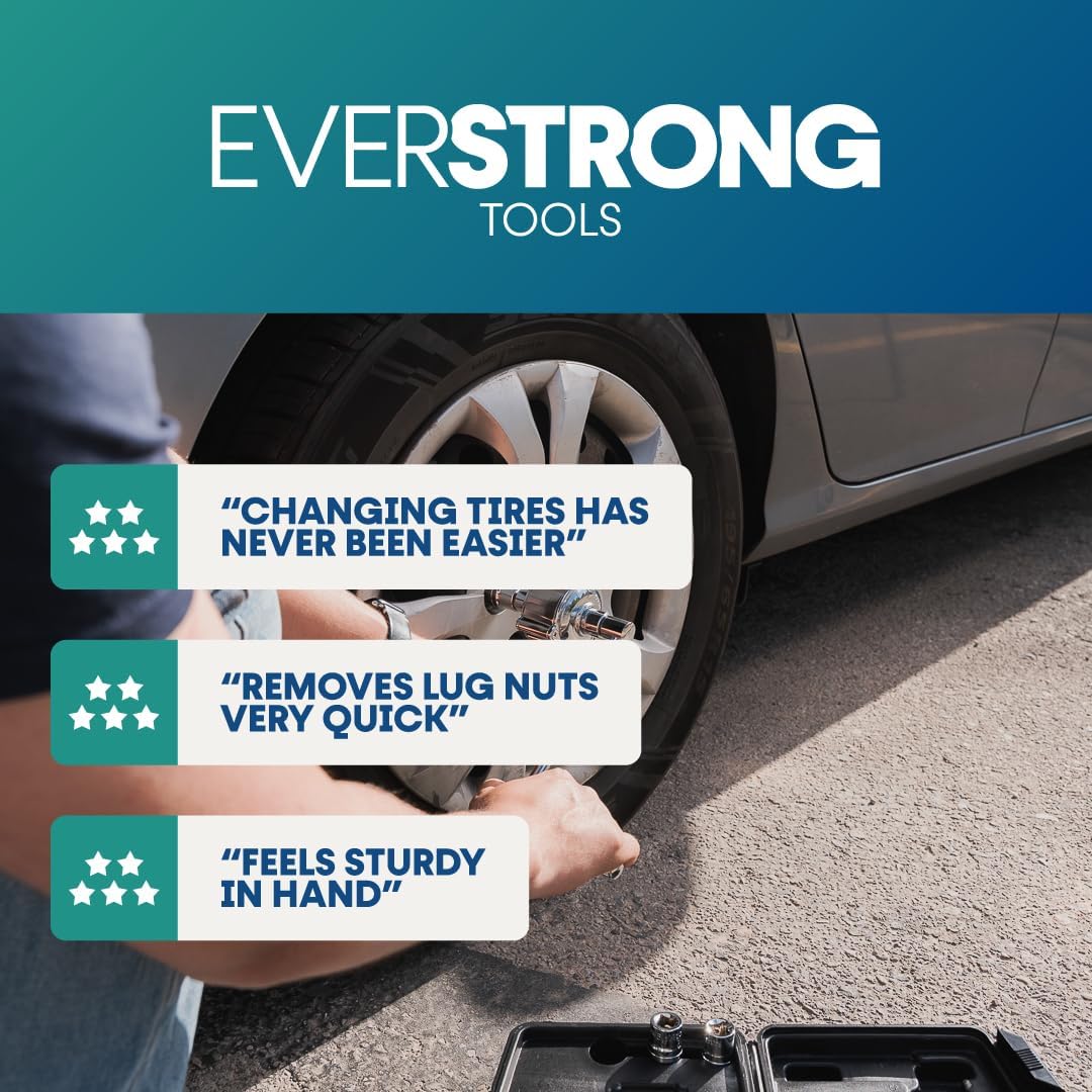 Torque Multiplier Wrench for Lug Nut Removal – Heavy-Duty 1/2" Drive Gear Reduction Wrench Kit for Trucks, RVs, Semi Trucks & Heavy Equipment – Labor-Saving Torque Tool, EverStrong