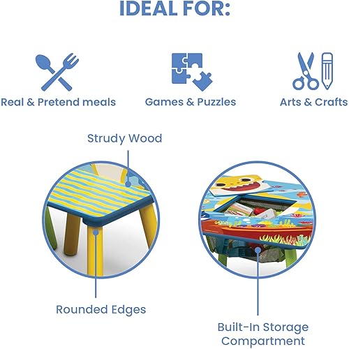 Miniatura 3 de Delta Children Mesa para Niños con Almacenamiento (2 Sillas Incluidas) - Ideal para Artes y Manualidades, Hora de Merienda, Educación en Casa,
