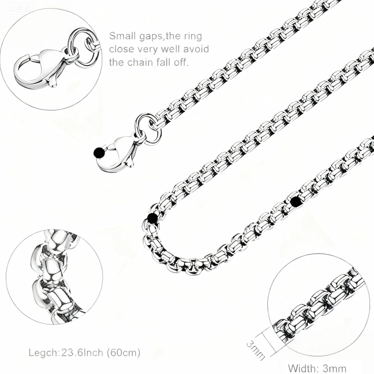 Eagles Chain Necklace for Men, Stainless Steel Eagle Pendant for Mens - Image 5