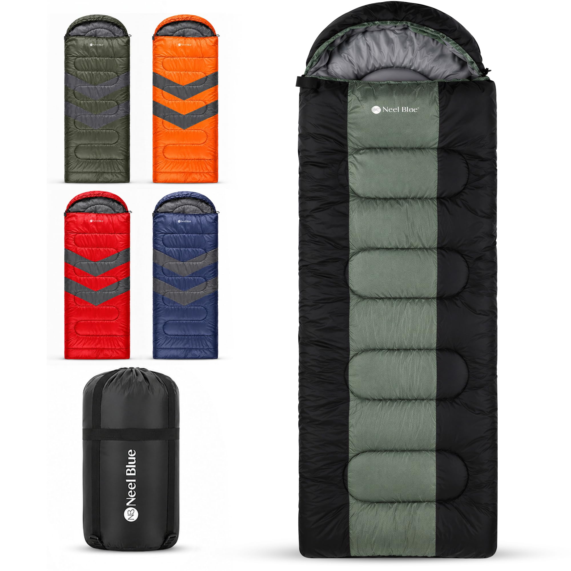 WedDecor Sleeping Bag for Adults, Hooded Sleeping Bag, Comfy Straight Shape