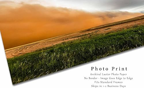 Vista 2 de Haboob Photography Print (Not Framed) Picture of Dust Storm Sweeping Over Field on Stormy Spring Day in Texas Weather Wall Art Nature Decor