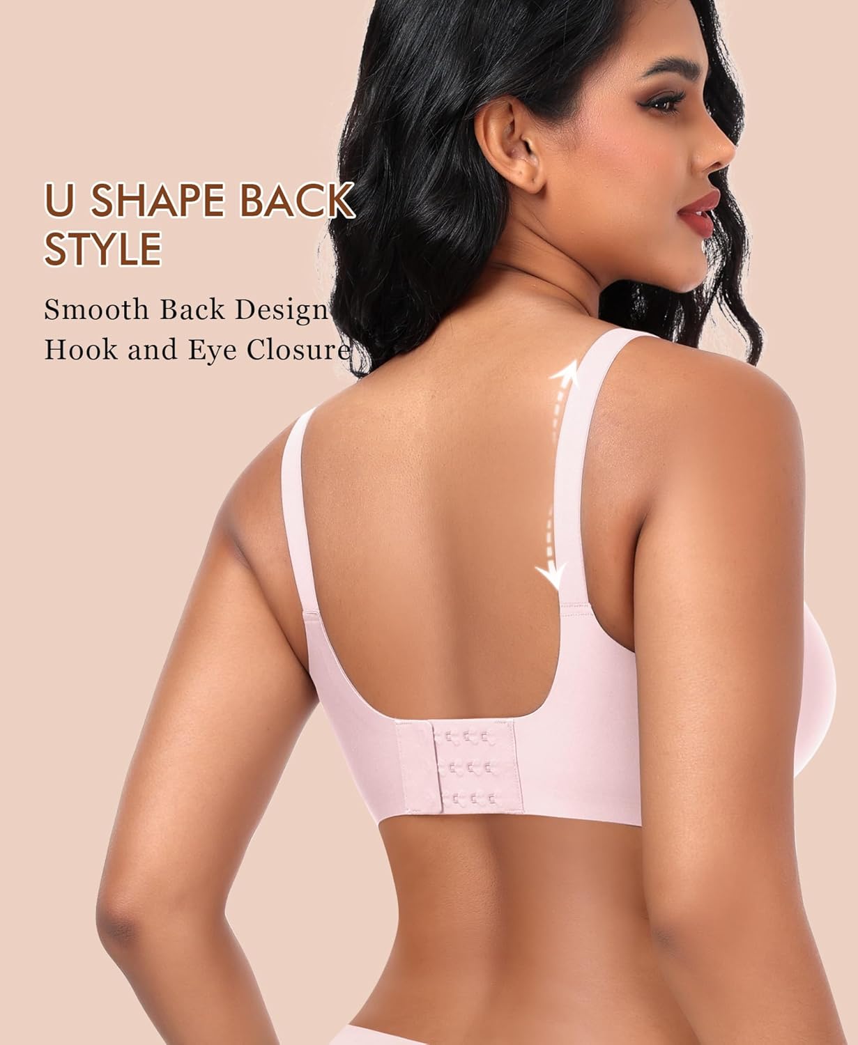 Bras for Women Wireless Seamless Mesh Push Up No Underwire Plus Size Soft Comfortable Sleep Everyday Brattlets with Extender - Image 3