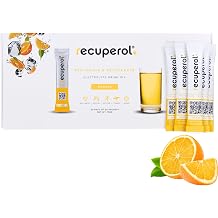 Recuperol Electrolytes Sachets | Electrolytes Powder for Rehydration | 60 Sachets | Sugar-Free Hydration Powder | Zinc, Vitamin C, B12, D3, Potassium | Natural Orange Flavour