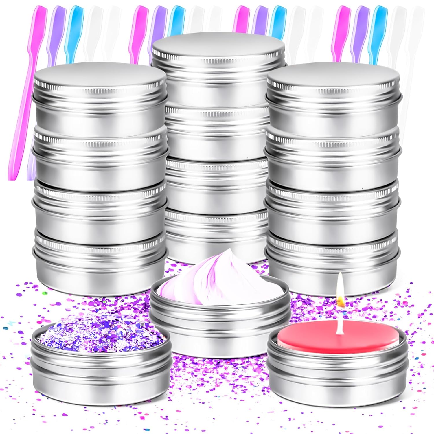 MotBach 12 Pack 0 5oz Tin Jars 15ml Metal Tin cans 15g 0 5ounce Aluminum tin can jar