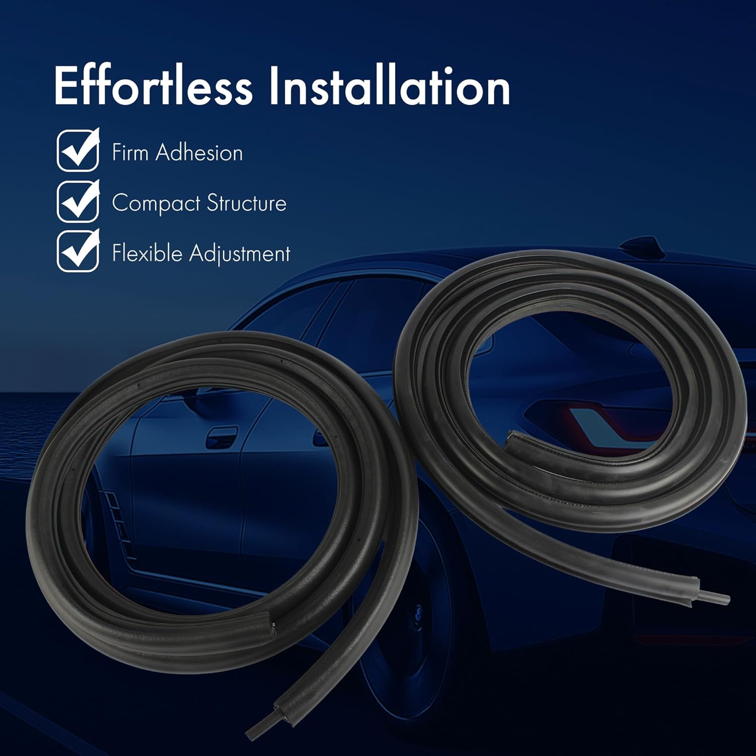 2Pcs Rear Door Weatherstrip Seal - Compatible with 07-14 GMC Yukon XL 1500/2500, 07-14 Chevy Suburban 1500/2500/Avalanche, 07-13 Cadillac Escalade EXT