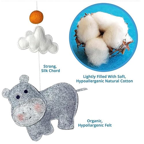 Miniatura 6 de Móvil para cuna, adorno colgante de fieltro para bebés, animales de bosque y selva, para guardería, animales suaves, adornos colgantes de fieltro -