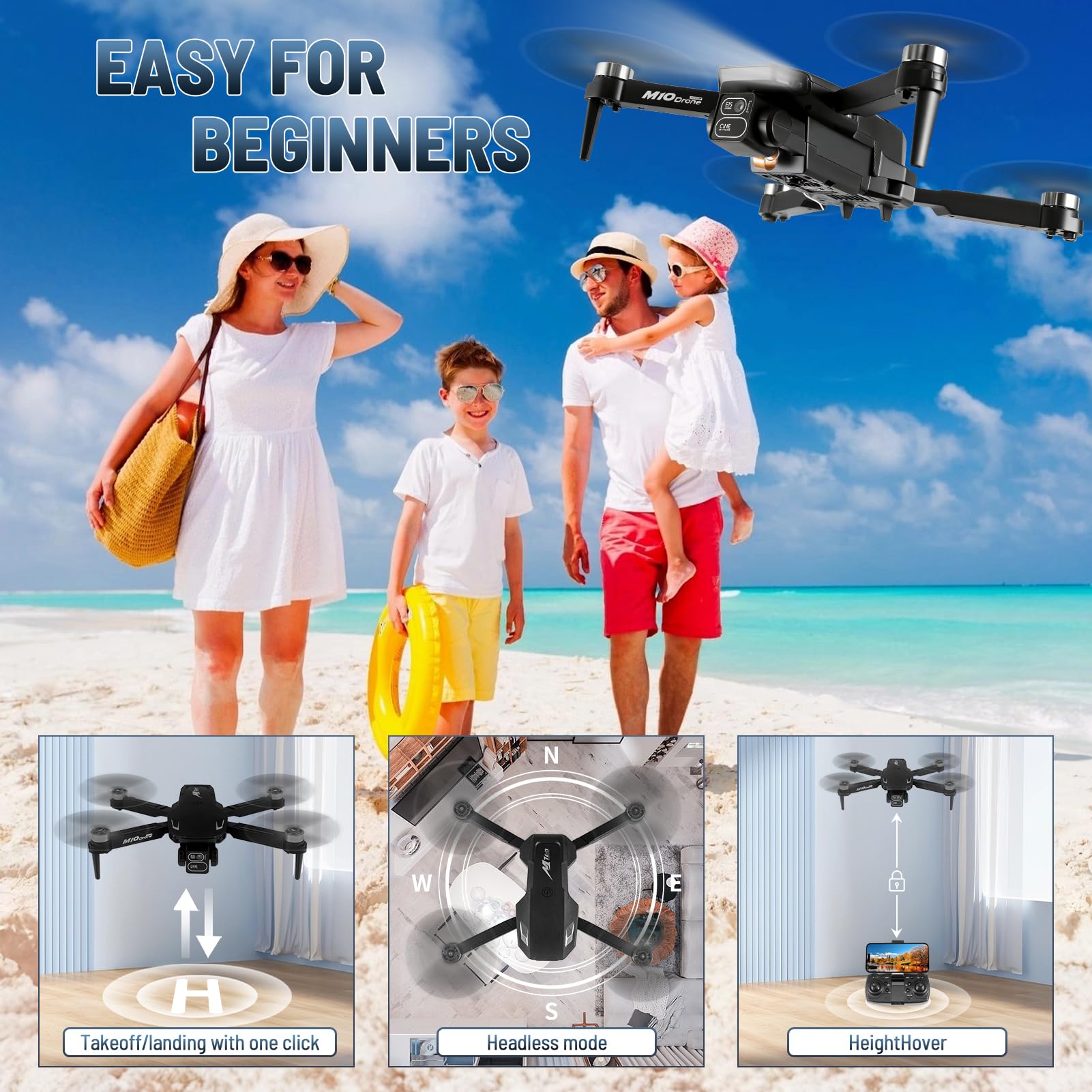 Drohne mit Kamera HD 4K,RC Faltbare FPV WiFi Live Ãœbertragung Drohne für Kinder Anfänger,2 Akku Lange Flugzeit,Headless Modus,Flugbahnflug,Hindernisvermeidung,One Key Start/Landen,Headless Modus