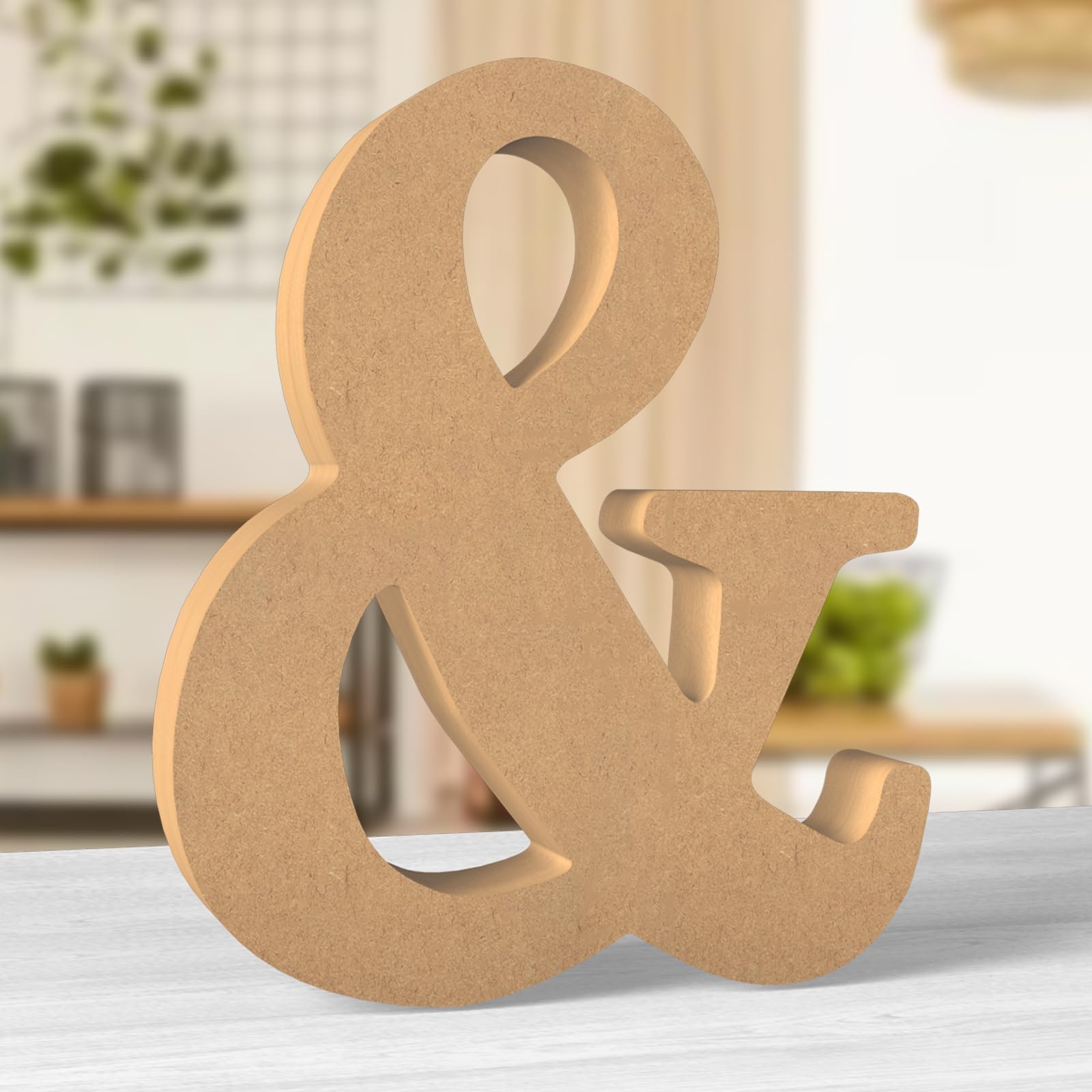Aruatu 12 Inch Balsa Wooden Letters Unfinished Wood Letters for Wall Decor Decorative Standing Letters Large Letters for wall Decoration for Craft Home Party Projects (&)
