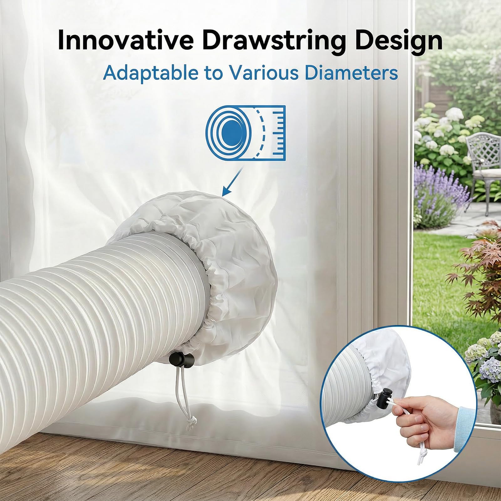 Kit d’étanchéité mobile pour climatiseur – 100 × 210 cm avec cordon | La solution idéale pour les fenêtres standards Avec ses dimensions de 100 × 210 cm, ce kit d’étanchéité convient.