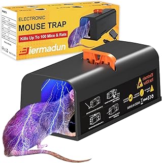 Electric Mouse Trap, No Touch No View Electric Mouse and Rat Trap Indoor for Home, Electronic Humane Mice Killer Effective Instant Kill Rodent Zapper with High Voltage Anti Escape Design Pet Safe