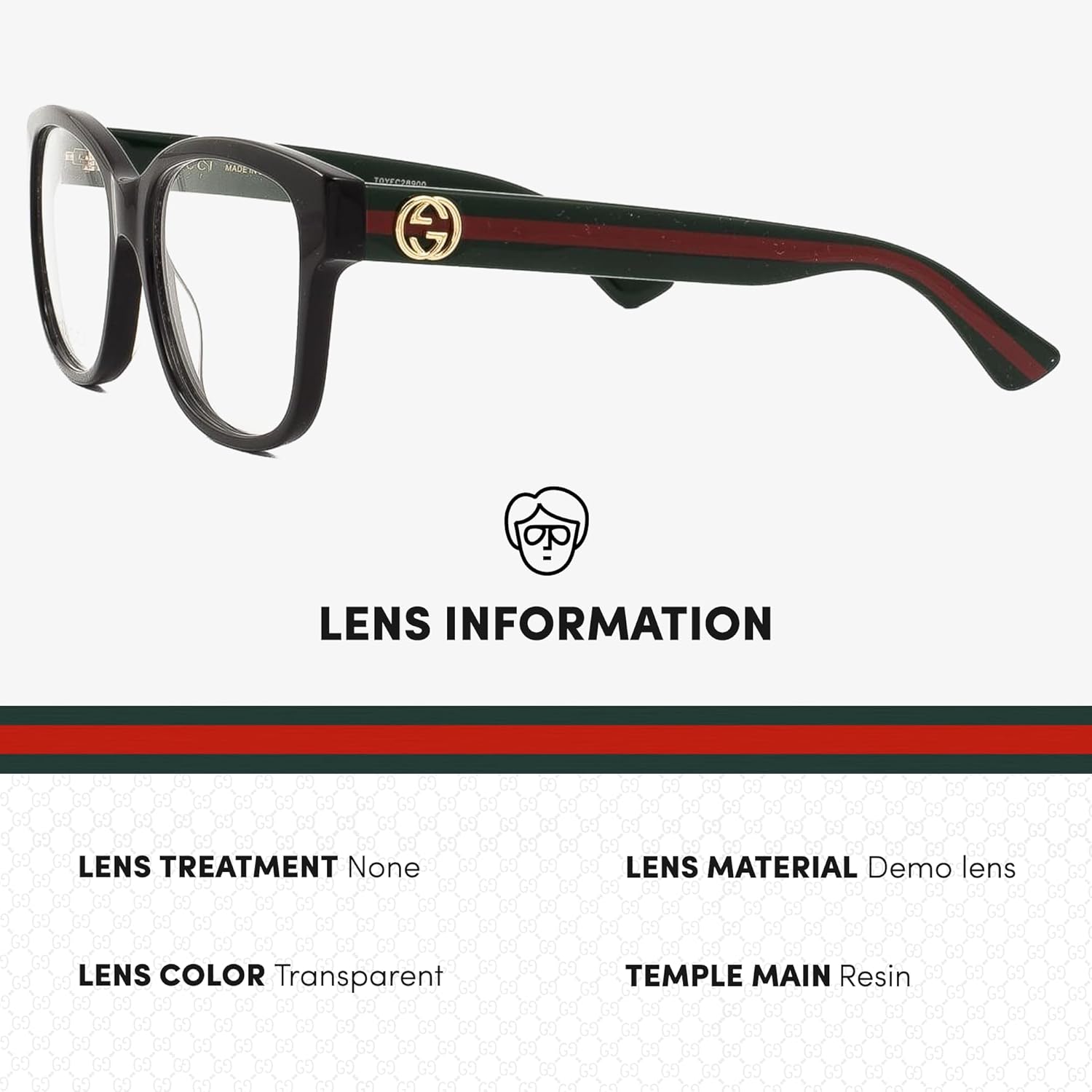 Gucci GG0038ON Designer Fashion Eyeglasses Stylish Square Frame Eyewear with Luxury eSHADES Kit - Embrace Sophistication and Elegance - Image 4