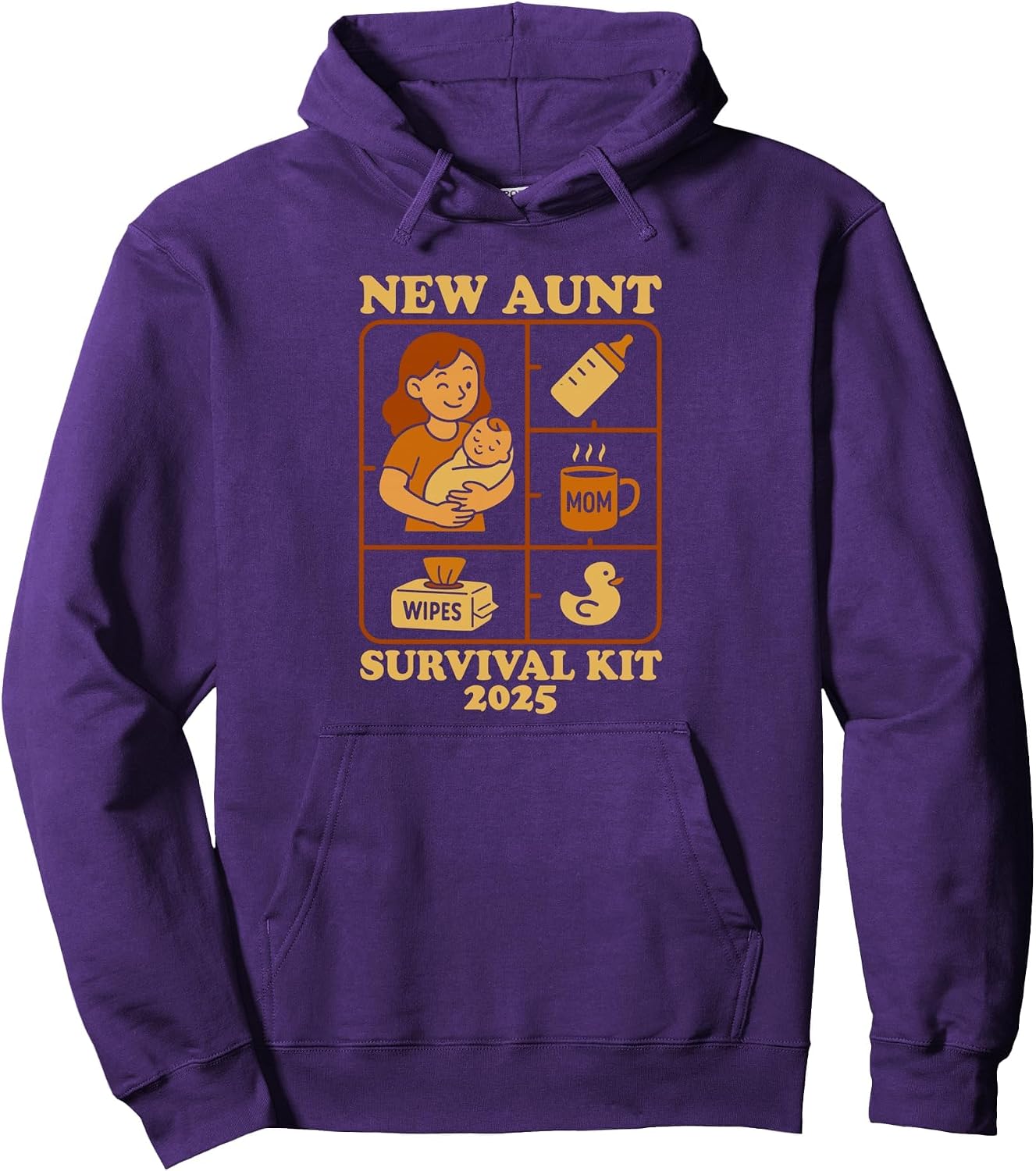 New Aunt Survival Kit 2025 – Funny Baby Shower Mother's Day Pullover Hoodie image 3