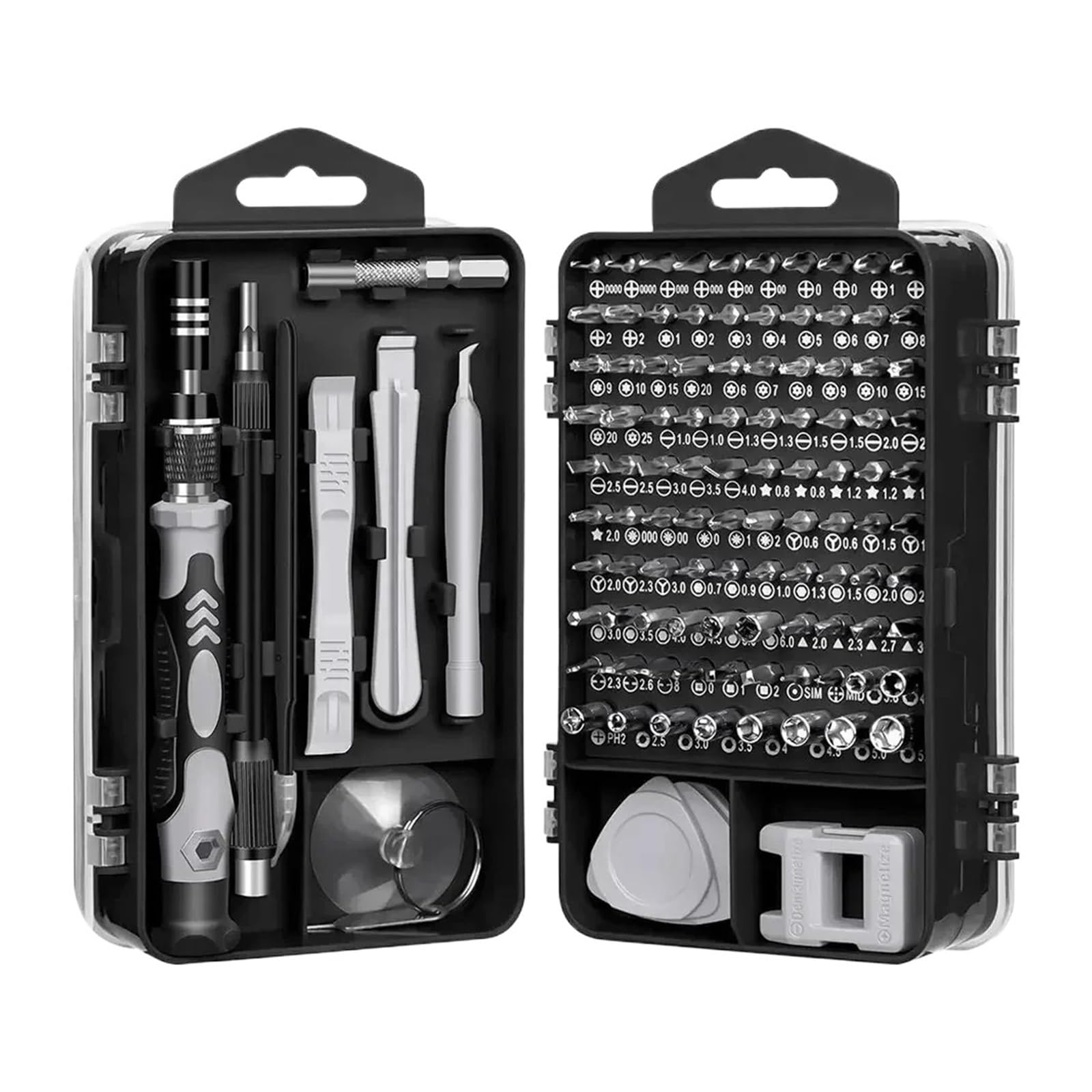 Juego de destornilladores magnéticos 115 en 1, puntas tuerca Torx for trabajos reparación PC y teléfonos portátiles