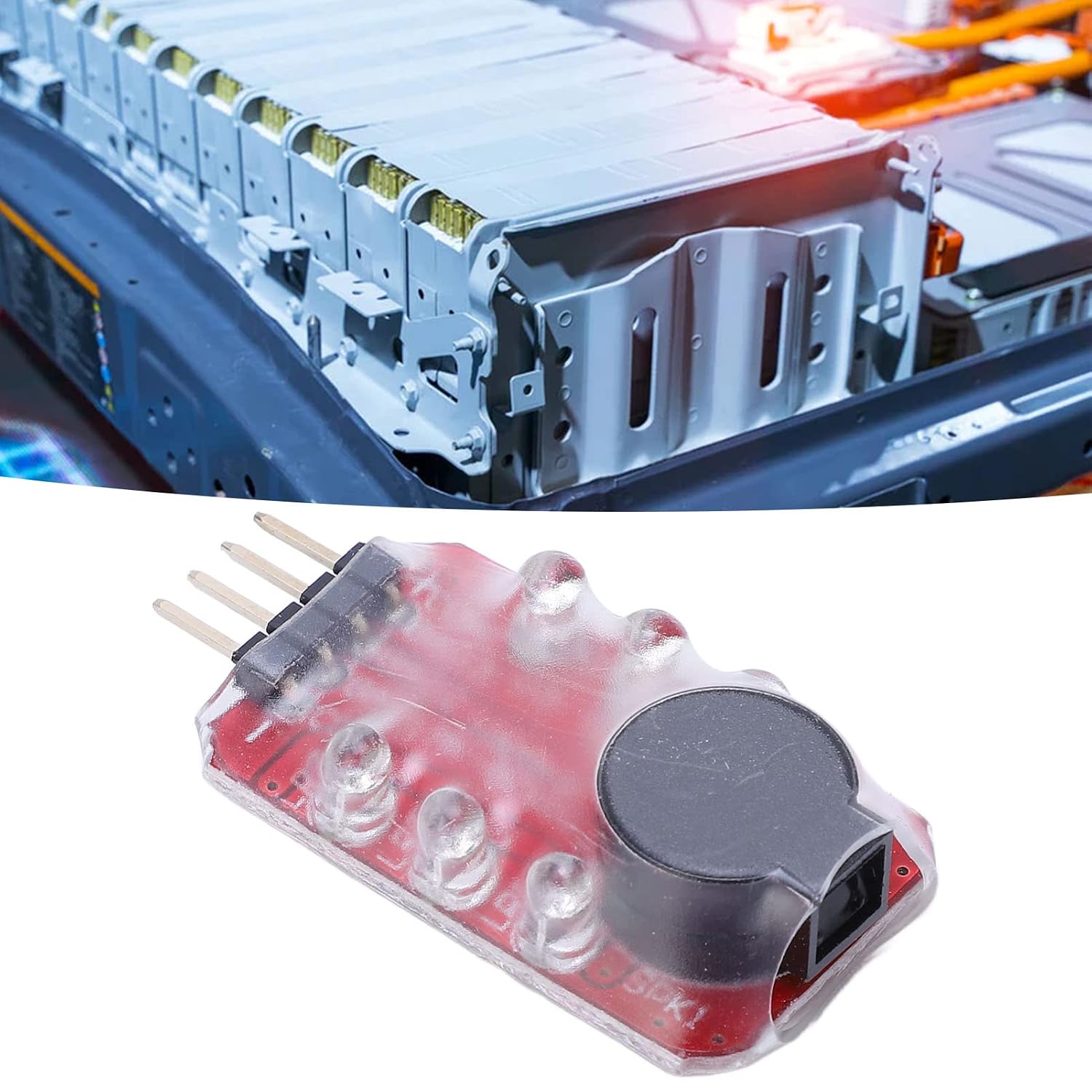 5PCS Lipo Battery Low Voltage Alarm Tester with Buzzer and LED for 2S 3S RC Drone Battery Monitoring
