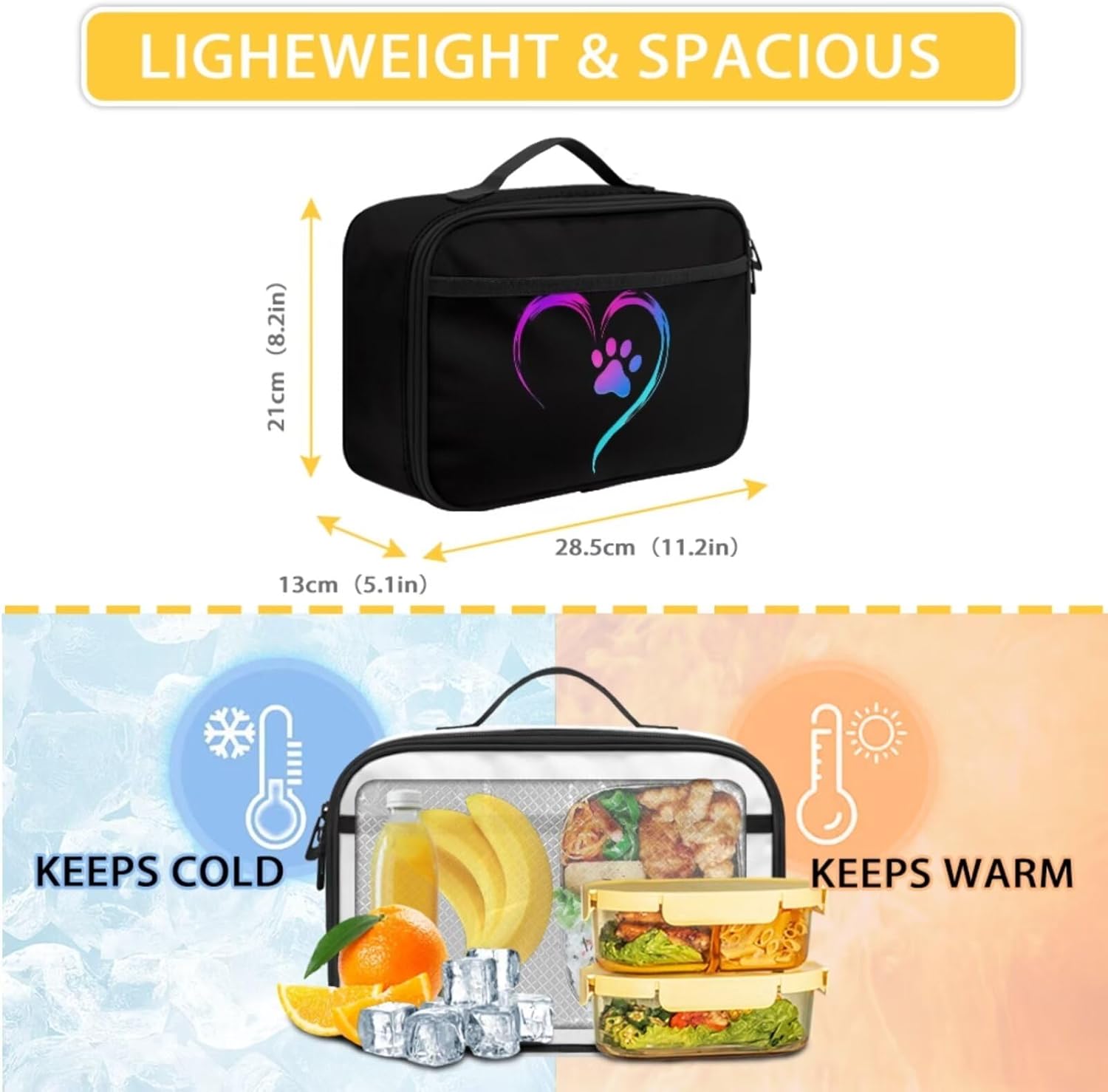 Cute Dog Paw Print Backpack with Lunch Box for Kids, School Bag for Primary School Boy and Lunch Bag Set 3Pc Book Bags Lunchbox Pencil Case Middle School Backpacks