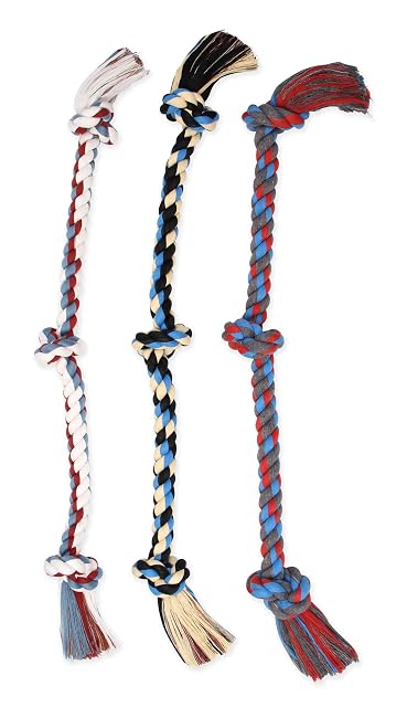Foto 4 de 4 de Mammoth Flosious Chews - Cuerda de 3 Nudos de algodón y poliéster para Perros, Juguete Interactivo…