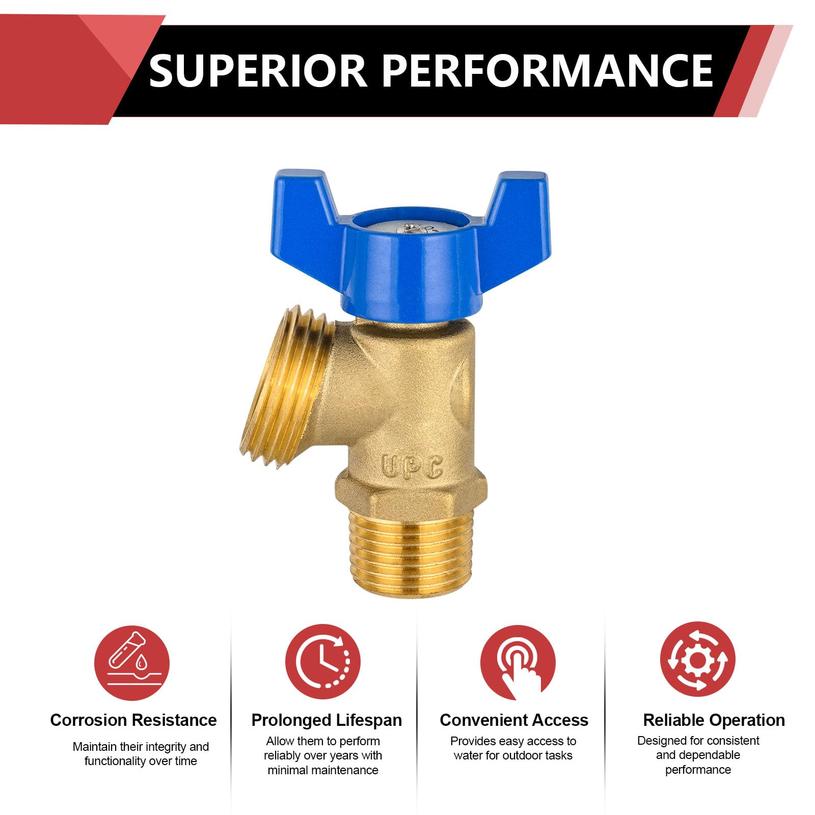10 Pack Of 3/4" MIP Brass Drain Valves – Multi-Turn, Lead-Free, For Boilers & Water Heaters