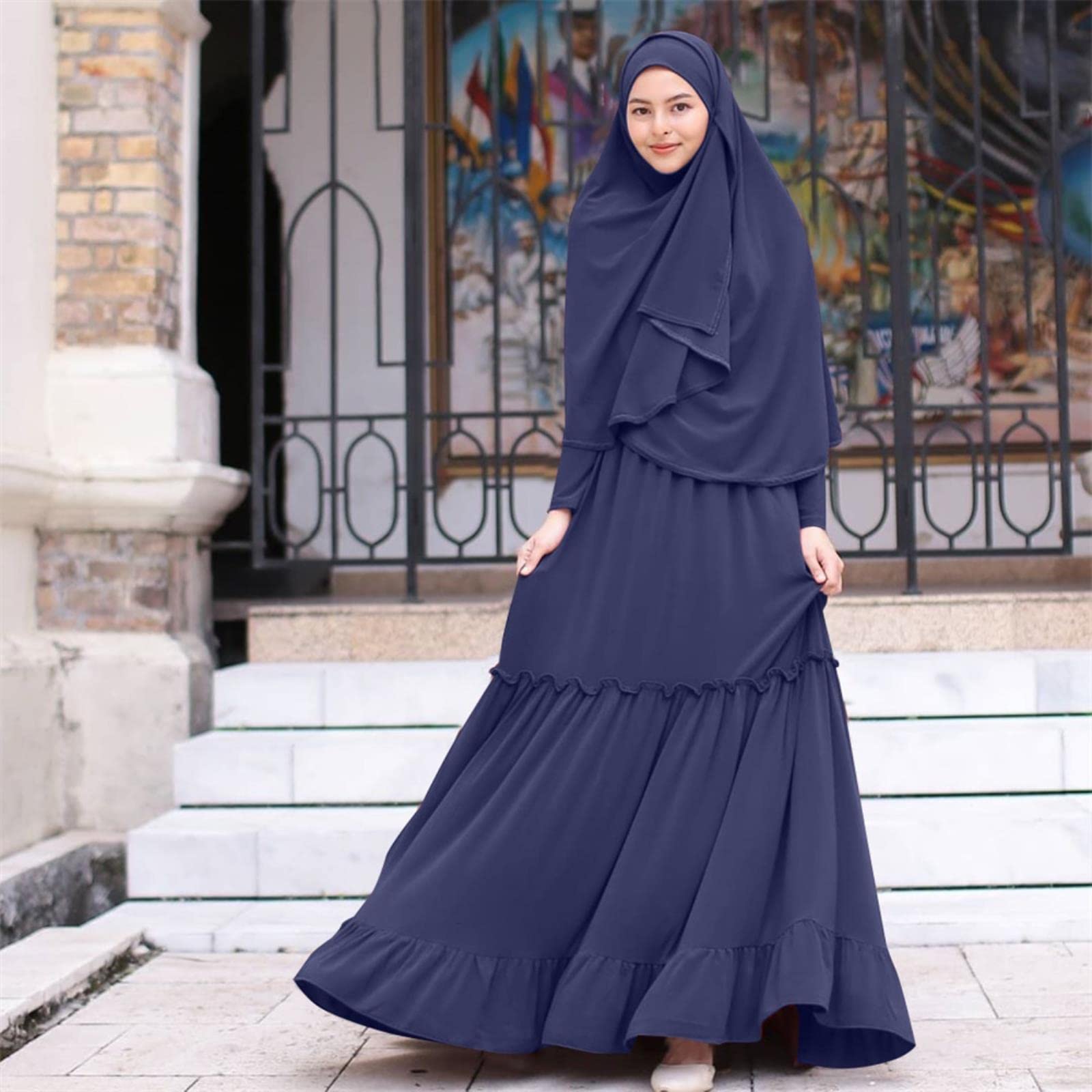 Joligiao Abito Da Preghiera Musulmano Da Donna Di Un Pezzo Abito Da Preghiera Hijab Islamic Abaya Abito Arabo Lungo Da Donna Abbigliamento Da Preghiera Taglia Unica Kakhi Taglia Unica 110459307