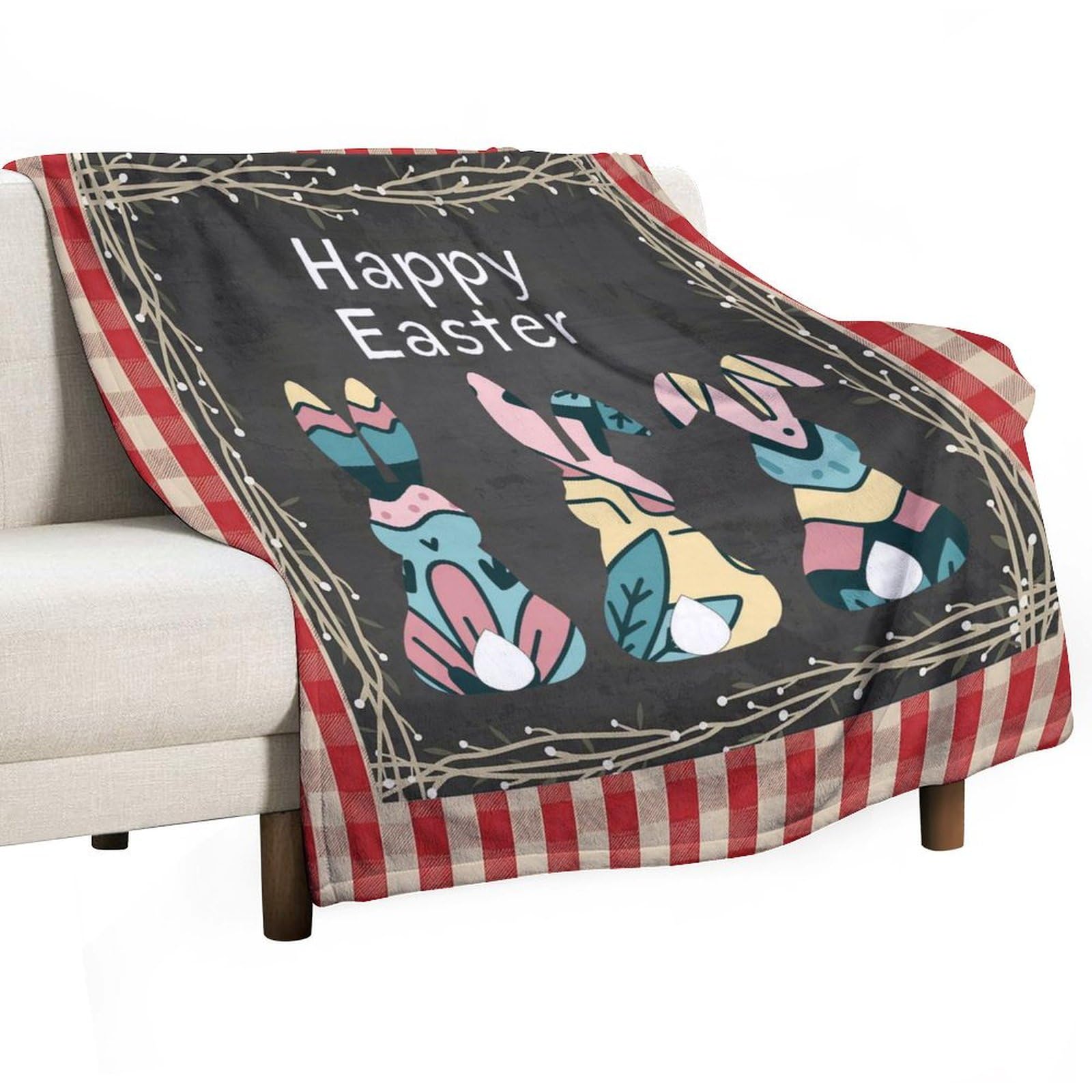 Plaid lapin de Pâques 127x152 cm couverture douce cadeau pour sa petite amie