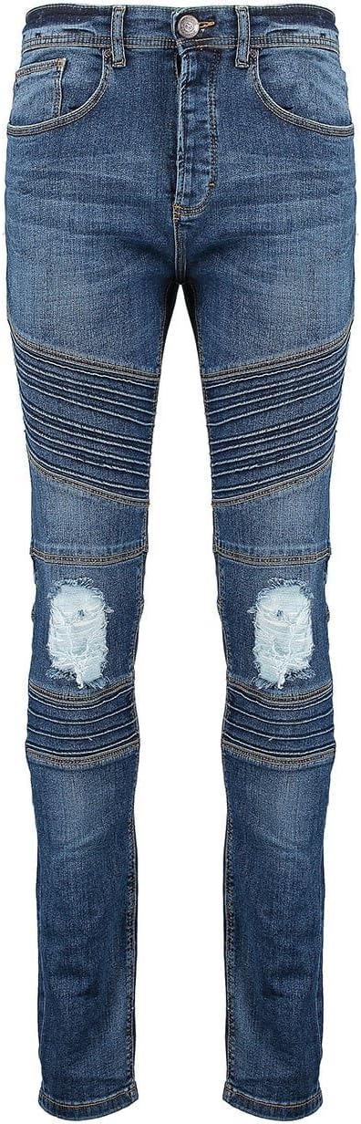 Twisted Soul Mens Biker Detail Skinny Jean