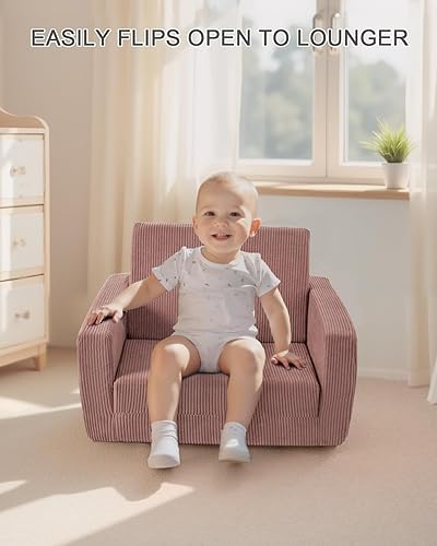 Miniatura 5 de Silla para bebés y niños, sofás blandos para bebés de 2 en 1 que se despliegan, sillas para bebés cómodas de 1 a 3 años, sofá convertible para