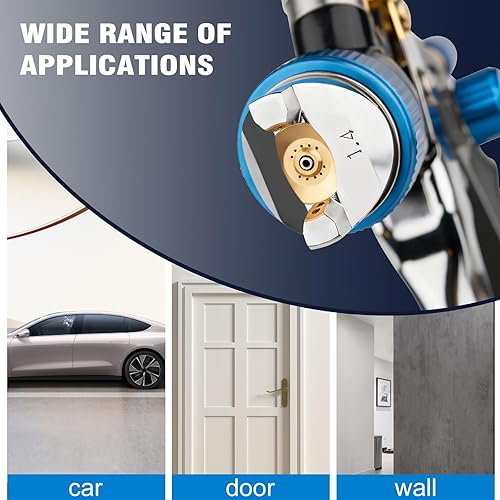 Miniatura 8 de HVLP - Pistola pulverizadora con 10 vasos de pintura desechables de 22.0 fl oz, 4 boquillas de 1.4/1.7/2.0/0.098 in, kit de pistola de pintura