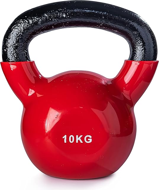 nuovva Kettlebell Workout Fitness Weight  Vinyl Coated Cast Iron Kettlebells - Gym Exercise Equipment for Strength Training