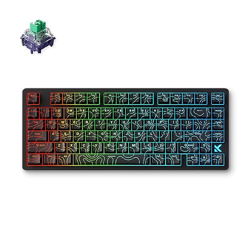 MCHOSE Jet 75 Rapid Trigger Keyboard 75% Percent, Hall Effect Black Topographic Gaming Keyboard, Wired RGB Custom Mechanical Keyboards with Magnetic Switch, PBT Keycaps, Black