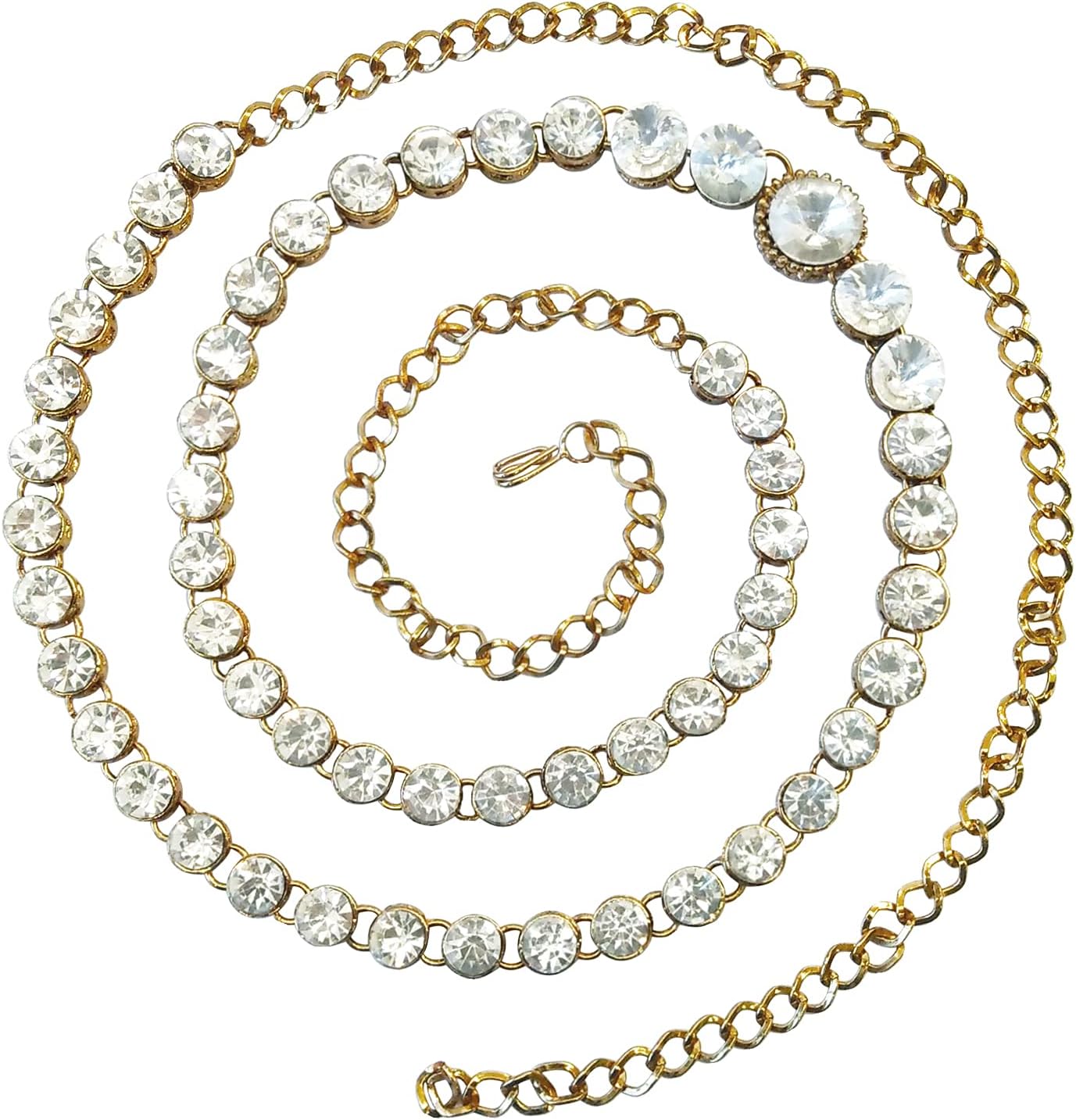 PEORATraditional Jewellery 18K Gold Plated White Kundan Baby Pearl Waist Belt Kamarband Belly Chain for Women Girls