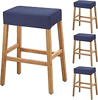 Vista 33 de YISUN Fundas de taburete rectangulares, paquete de 2 fundas elásticas impermeables para asiento de silla de montar, taburetes de bar, sillas de bar