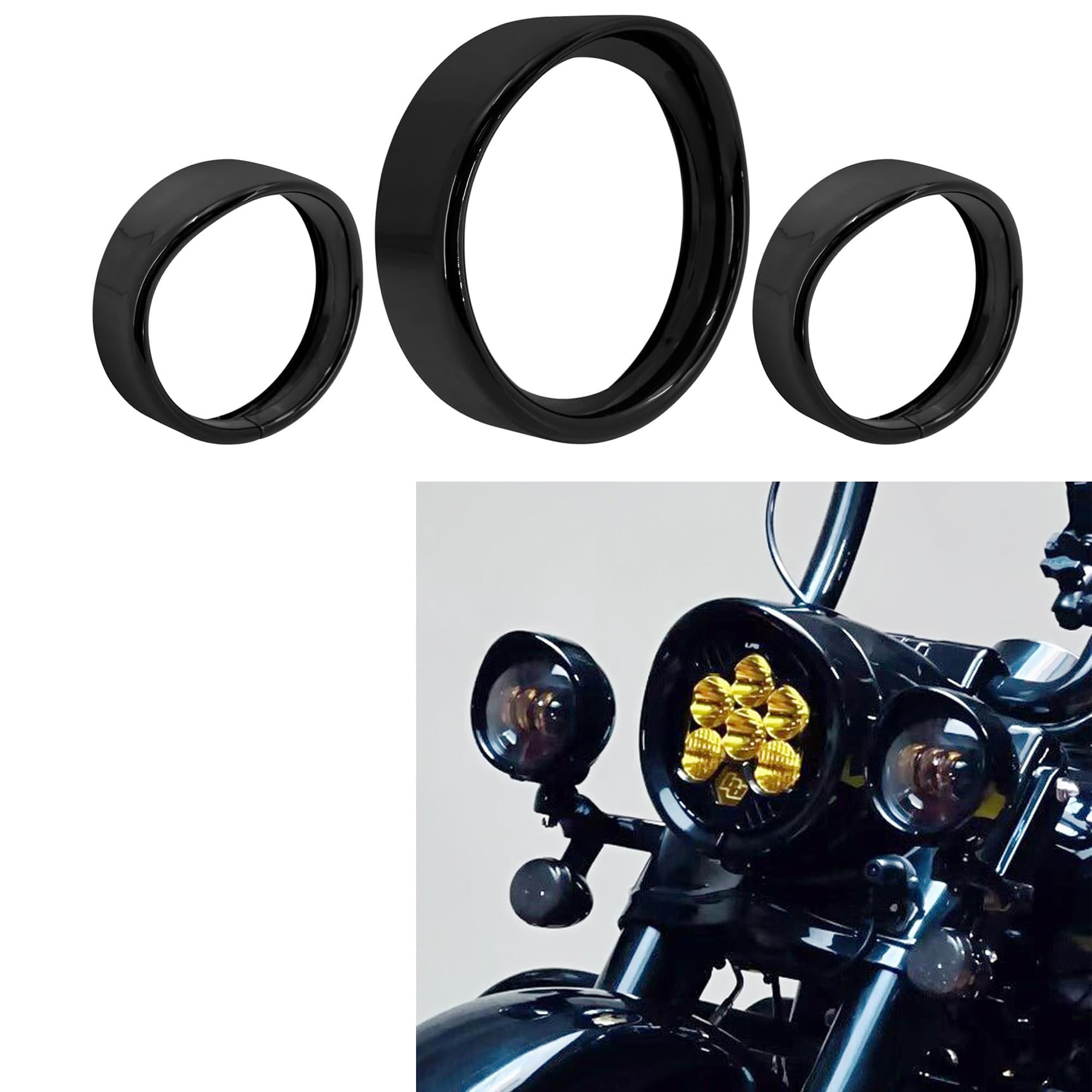 Amazon | Yoothi 互換品 バイク 7インチ ヘッドライト トリムリング